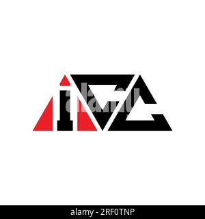 ICC triangle letter logo design with triangle shape. ICC triangle logo design monogram. ICC triangle vector logo template with red color. ICC triangul Stock Vector