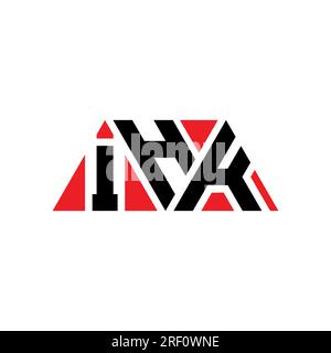 IHK triangle letter logo design with triangle shape. IHK triangle logo design monogram. IHK triangle vector logo template with red color. IHK triangul Stock Vector