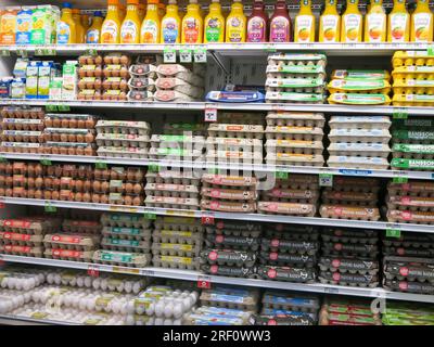 Food Items for Sale  in Supermarket Stock Photo