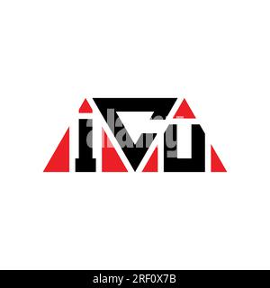 ICU triangle letter logo design with triangle shape. ICU triangle logo design monogram. ICU triangle vector logo template with red color. ICU triangul Stock Vector