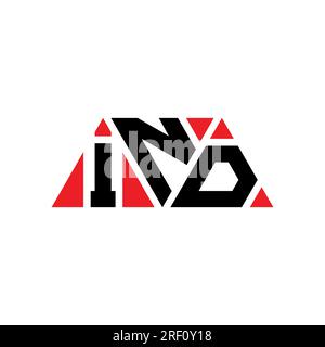 IND triangle letter logo design with triangle shape. IND triangle logo design monogram. IND triangle vector logo template with red color. IND triangul Stock Vector