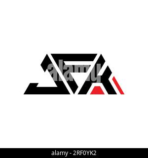 JFK triangle letter logo design with triangle shape. JFK triangle logo design monogram. JFK triangle vector logo template with red color. JFK triangul Stock Vector