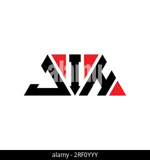 JIH triangle letter logo design with triangle shape. JIH triangle logo design monogram. JIH triangle vector logo template with red color. JIH triangul Stock Vector