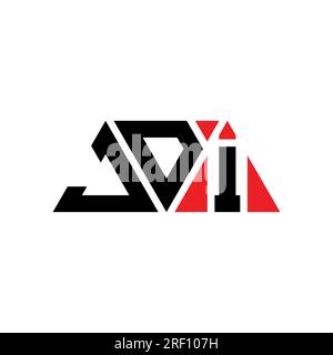 JDI triangle letter logo design with triangle shape. JDI triangle logo design monogram. JDI triangle vector logo template with red color. JDI triangul Stock Vector