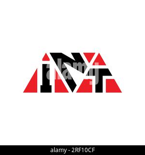 INT triangle letter logo design with triangle shape. INT triangle logo design monogram. INT triangle vector logo template with red color. INT triangul Stock Vector