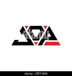 JOP triangle letter logo design with triangle shape. JOP triangle logo design monogram. JOP triangle vector logo template with red color. JOP triangul Stock Vector