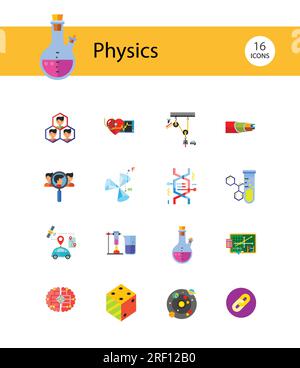 Physics Icon Set Stock Vector