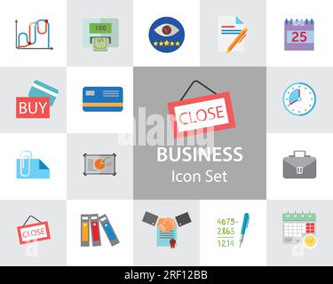Business icons set Stock Vector