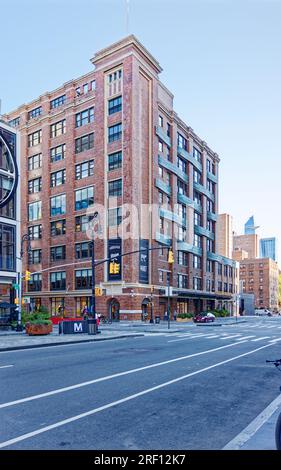 Chelsea Market, a former Nabisco factory and Oreo birthplace, is now a tourist attraction containing restaurants, shops, TV studios and offices. Stock Photo