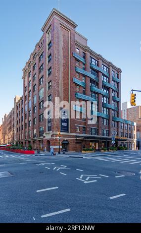 Chelsea Market, a former Nabisco factory and Oreo birthplace, is now a tourist attraction containing restaurants, shops, TV studios and offices. Stock Photo