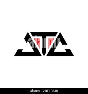 JTC triangle letter logo design with triangle shape. JTC triangle logo design monogram. JTC triangle vector logo template with red color. JTC triangul Stock Vector