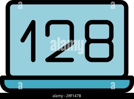 Laptop memory icon outline vector. Data mobile. Code storage color flat Stock Vector