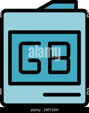 Gb storage icon outline vector. Code megabyte. Data memory color flat Stock Vector
