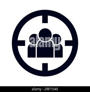 Crosshairs targeting persons symbol for headhunting targeting and recruitment vector illustration icon Stock Vector