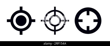 Different crosshairs target symbols targeting and aiming vector illustration icon set Stock Vector