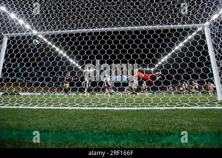 Sydney, Australia. 30th July, 2023. Merle Frohms of Germany dives unsuccessfully to block the ball during the FIFA Women's World Cup 2023 Group H match between Germany and Colombia at Sydney Football Stadium on July 30, 2023 in Sydney, Australia Credit: IOIO IMAGES/Alamy Live News Stock Photo