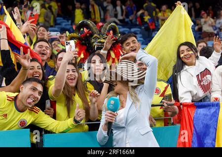 Sydney, Australia. 30th July, 2023. Colombian fans celebrate after the FIFA Women's World Cup 2023 Group H match between Germany and Colombia at Sydney Football Stadium on July 30, 2023 in Sydney, Australia Credit: IOIO IMAGES/Alamy Live News Stock Photo