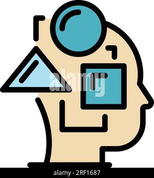 Process thinking icon outline vector. Critical mind. Skill human color flat Stock Vector