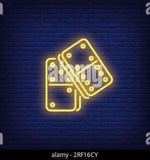 Bright dominoes neon sign Stock Vector