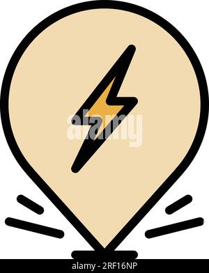 Location idea icon outline vector. Skill human. Think mind color flat Stock Vector