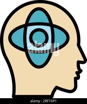 Strategic thinking icon outline vector. Think mind. Skill human color flat Stock Vector