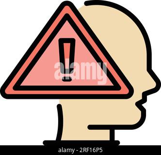 Pictogram critical thinking icon outline vector. Think mind. Skill mental color flat Stock Vector