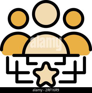 Myth group thinking icon outline vector. Critical think. Mind skill color flat Stock Vector