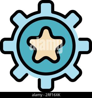 Gear thinking book icon outline vector. Mind think. Critical brain color flat Stock Vector