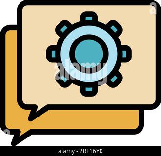 Initiative chat thinking icon outline vector. Critical think. Mind business color flat Stock Vector