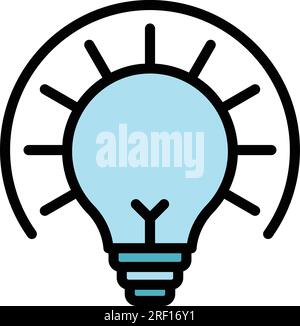 Brain idea icon outline vector. Critical think. Mind skill color flat Stock Vector