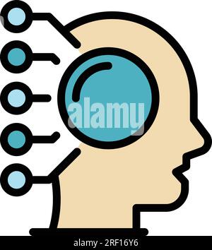 Logic critical thinking icon outline vector. Business mind. Think human color flat Stock Vector