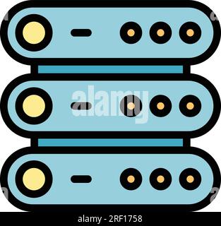 Server memory icon outline vector. Mobile data. Phone binary color flat Stock Vector