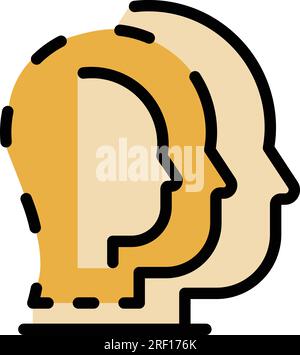 Train thinking icon outline vector. Critical think. Reflexion talent color flat Stock Vector
