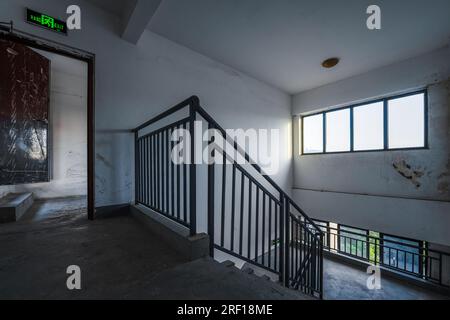 The sunny day apartment hallway. Stock Photo