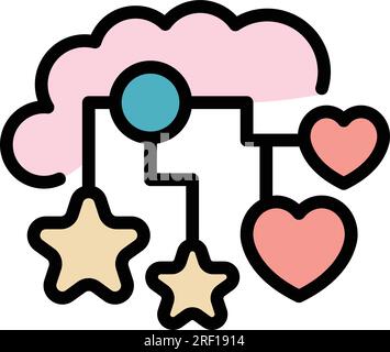 Mbti thinking icon outline vector. Critical think. Mind human color flat Stock Vector