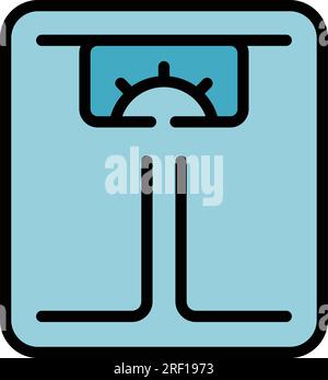 Weight scales icon outline vector. Scale balance. Loss control color flat Stock Vector