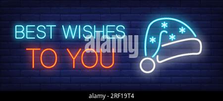 Best wishes to you neon sign Stock Vector