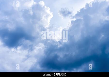 Breathtaking photograph capturing the dramatic and intense beauty of sky adorned with ominous storm clouds. Stock Photo