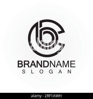 Alphabet letters monogram logo CB,BC,B and C, elegant and Professional letter icon design Stock Vector