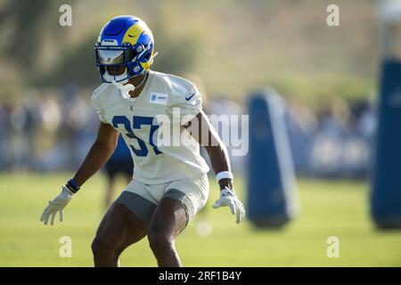 Los Angeles Rams safety Jordan Fuller (4) before an NFL football game  against the San Francisco 49ers, Sunday, Sept. 17, 2023, in Inglewood,  Calif. (AP Photo/Kyusung Gong Stock Photo - Alamy