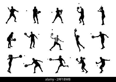 Padel tennis silhouette Stock Vector