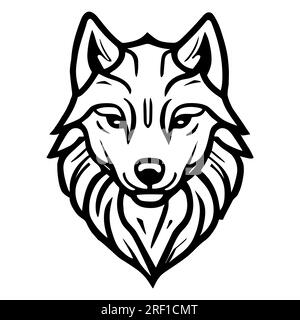 Free vector hand drawn wolf outline illustration Stock Vector