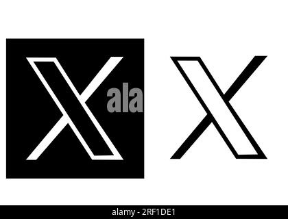 Black and White X Logo Vector Illustration. Stock Vector
