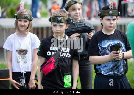 Laser tag children Stock Vector Images - Alamy