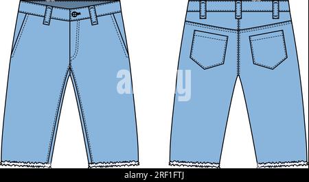 Denim shorts ( short pants ) vector template illustration set Stock ...