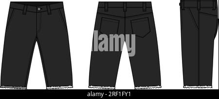 Denim shorts ( short pants ) vector template illustration Stock Vector