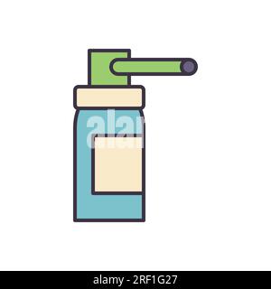 Bottle of Spray Related Vector Line Icon. Drugs. Isolated on White Background. Editable Stroke Stock Vector