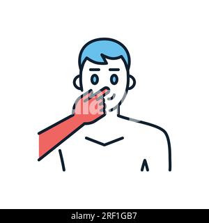 Avoid face touch related vector icon. Stock Vector