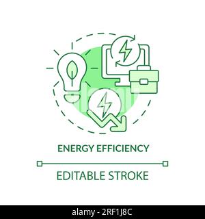 2D customizable energy efficiency line icon concept Stock Vector