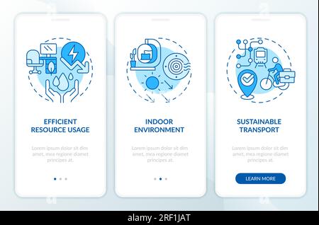 Sustainable office concept with blue thin line icons Stock Vector